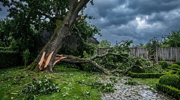 Arbre endommagé après tempête