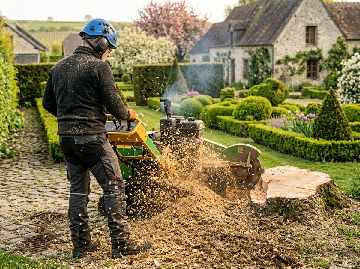 Dessouchage après abattage d'un arbre par Arbro-grimpe