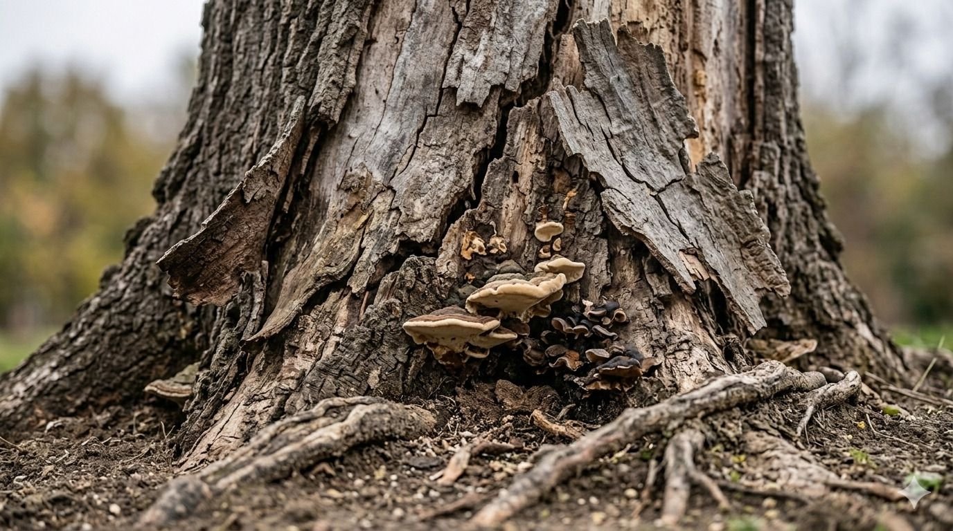 Inspection d'un arbre potentiellement dangereux dans un jardin en Seine-Maritime