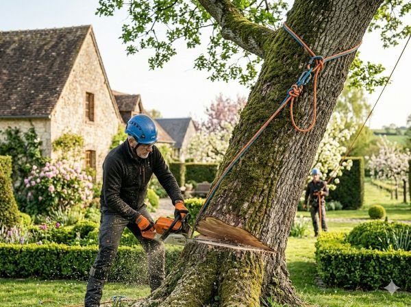 Abattage d'arbre contrôlé — élagueur Seine-Maritime